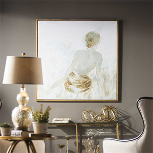 Oversized Impressionist Artwork with Gold Leaf Highlights