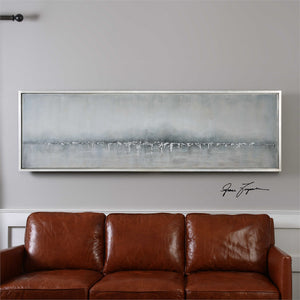 Oversized Coastline Artwork – Neutral Tones