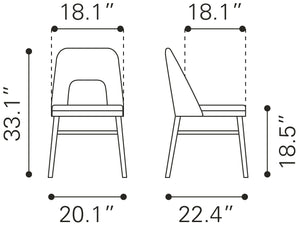 Iago Dining Chair (Set of 2) Gray & Black