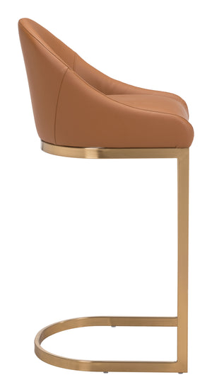Scott Bar Chair Tan & Gold