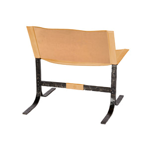 Alessa Sling Chair in Brown Leather