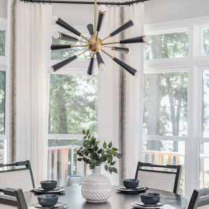 Zodiac 12 Light Aged Brass Chandelier