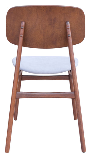 Othello Dining Chair (Set of 2) Light Gray & Walnut