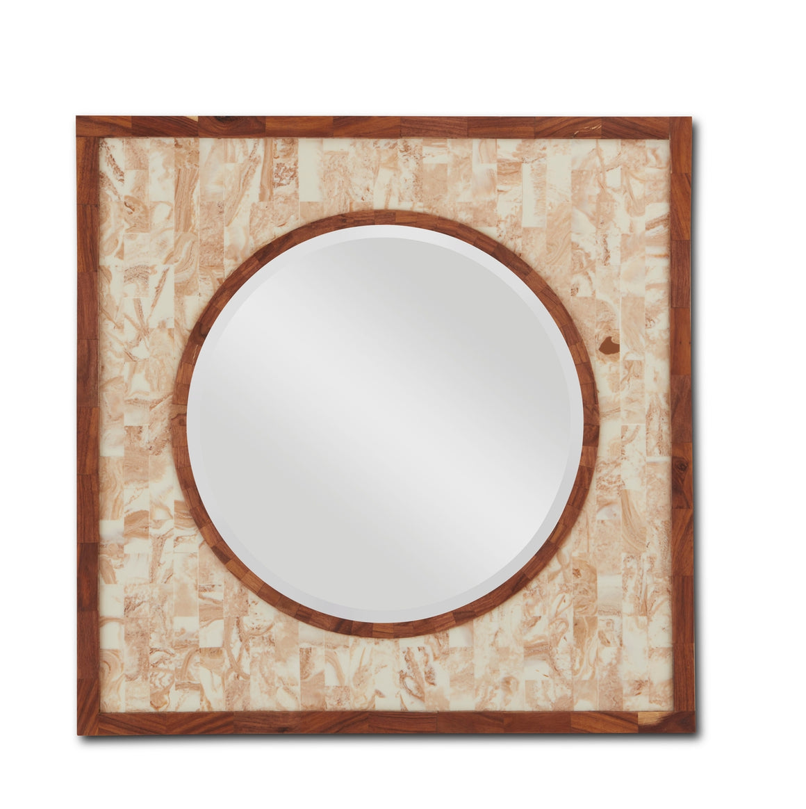 Currey and Company Serra Small Mirror -Brown Marbled