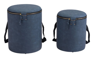 Candice Ottoman Storage Set Blue