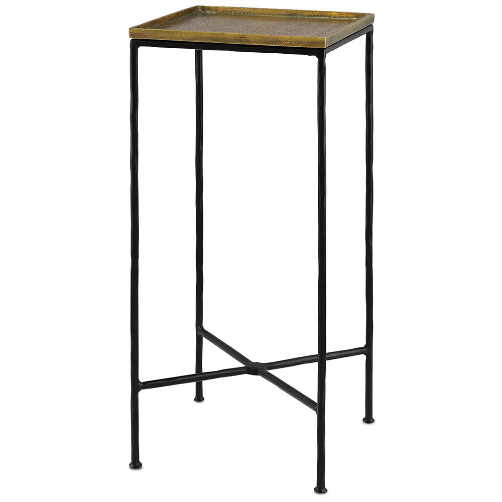 Currey and Company Iron & Aluminum Drinks Table - Antique Brass
