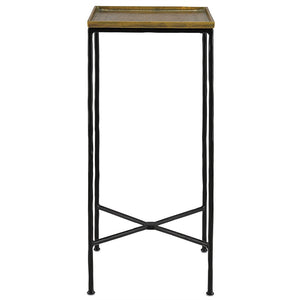 Currey and Company Iron & Aluminum Drinks Table - Antique Brass