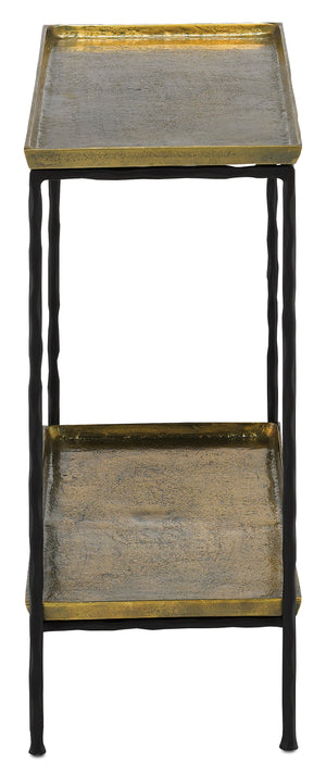 Currey and Company Boyles Brass Side Table
