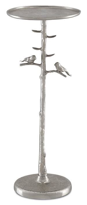 Currey and Company Piaf Silver Drinks Table