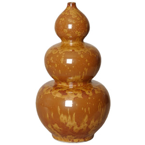 Triple Gourd Ceramic Vase  – Crystal Bronze