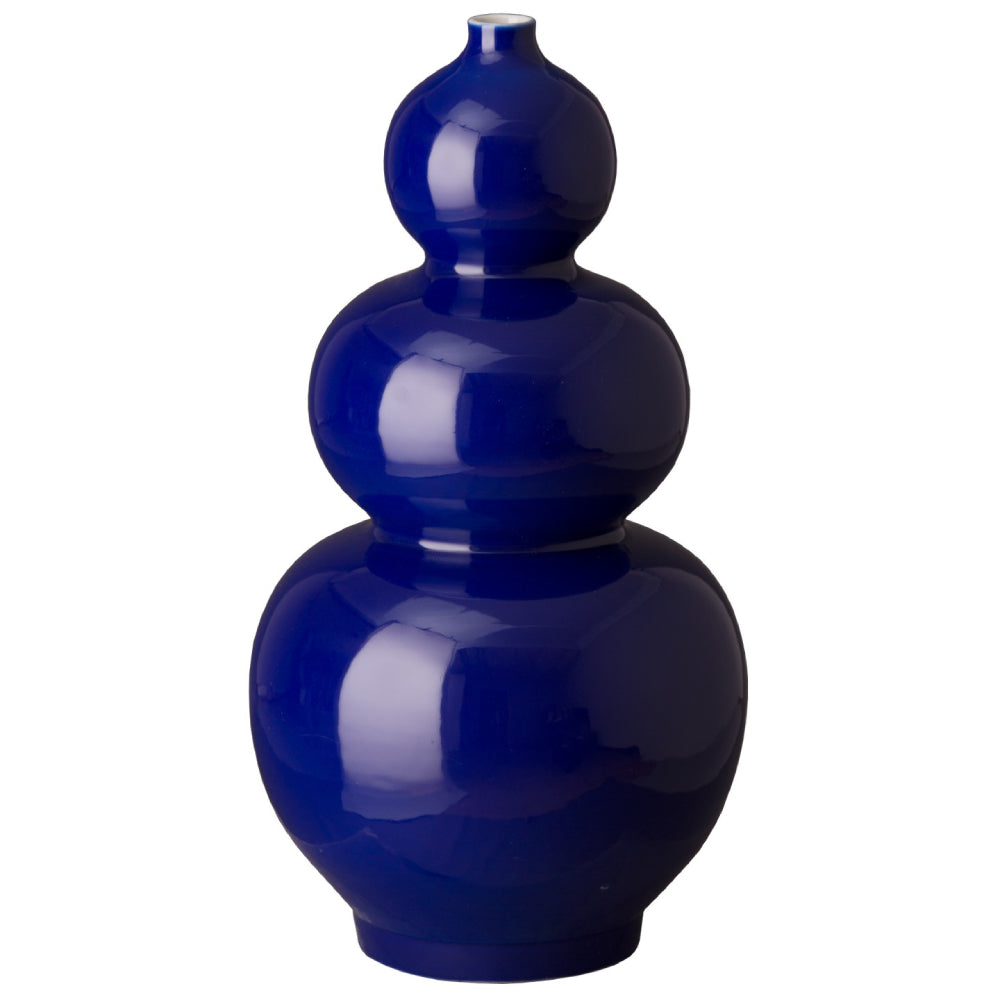 Triple Gourd Ceramic Vase  – Emperor Blue