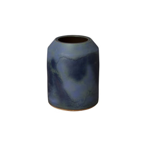 Verdi Blue Ceramic Cylinder Jar – Small