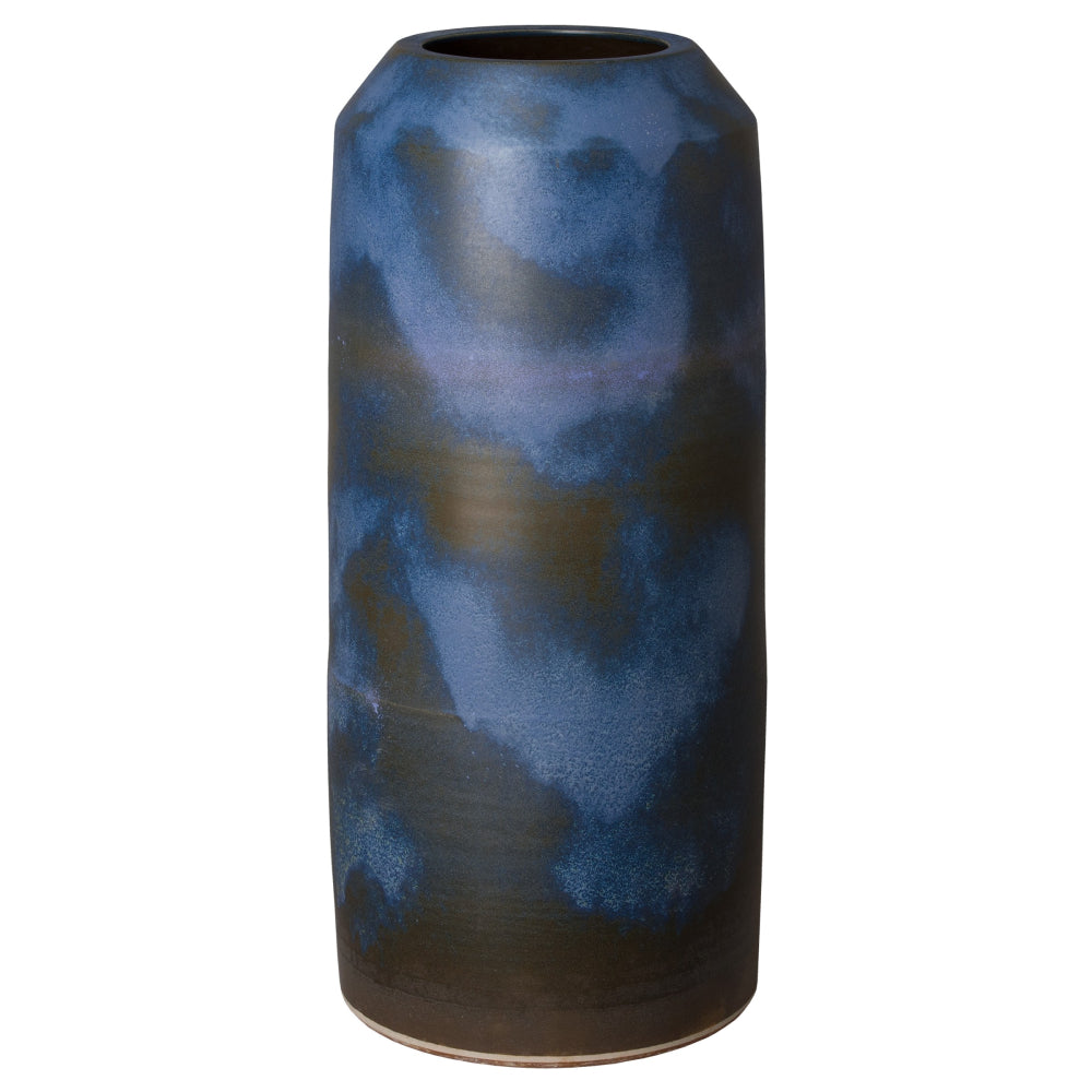 Verdi Blue Ceramic Cylinder Jar – Large