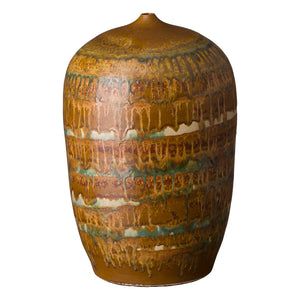 Tall Ceramic Cocoon Vase – Nutshell Brown