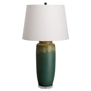 Tall Vase Ceramic Table Lamp – Duo Avocado Glaze