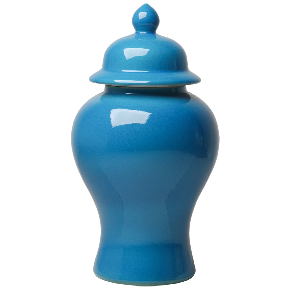 Large Ceramic Temple Jar – French Turquoise