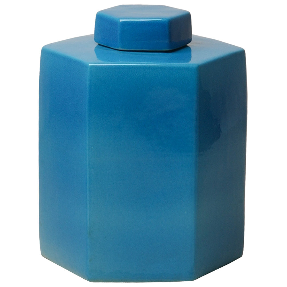 Hexagon Tea Canister - Deep Turquoise