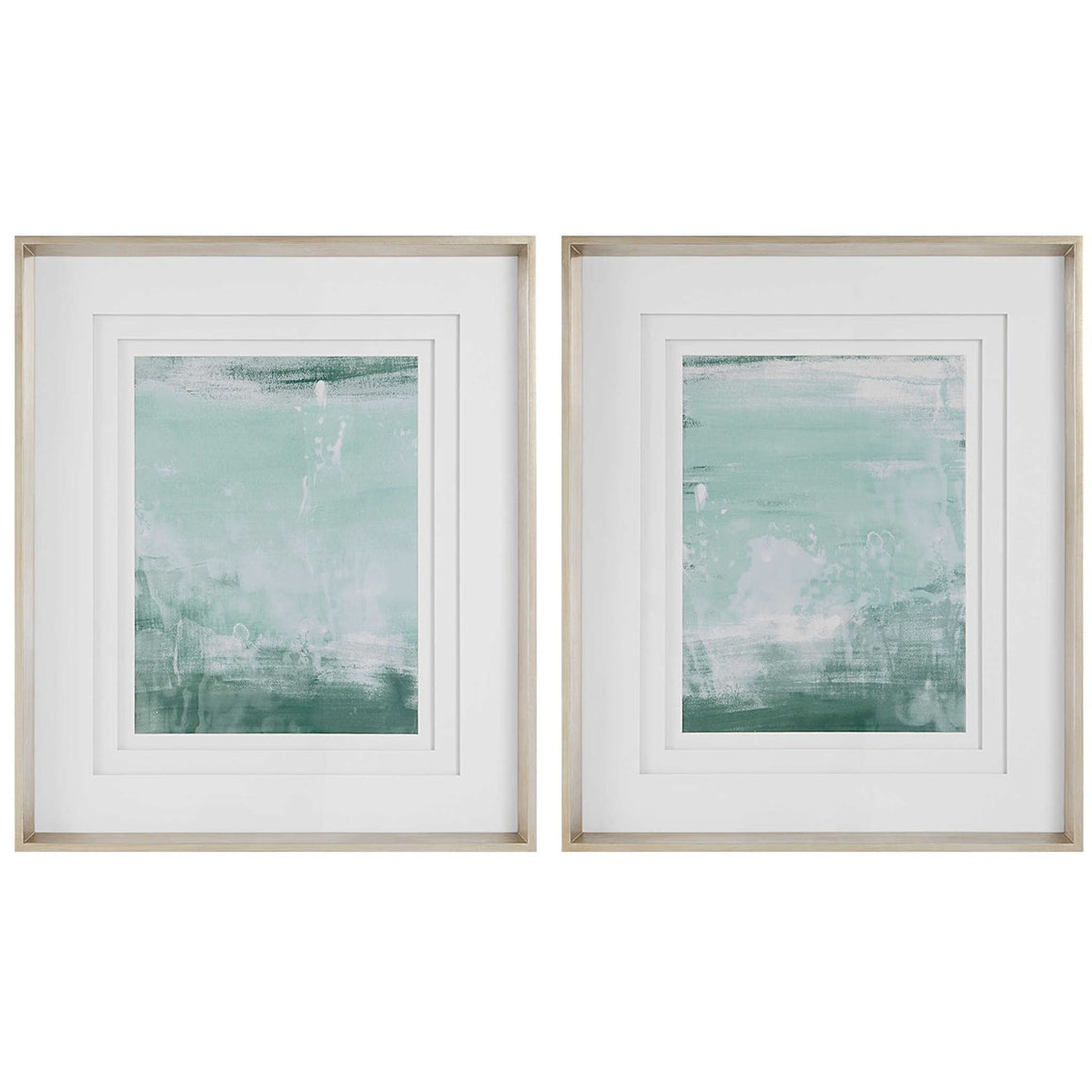 Coastal Patina Modern Framed Prints, S/2