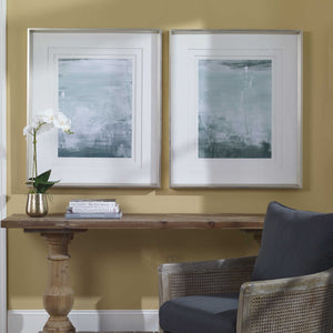 Coastal Patina Modern Framed Prints, S/2