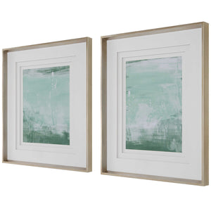 Coastal Patina Modern Framed Prints, S/2
