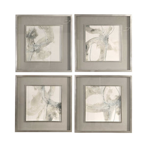 Neutral Tones Abstract Framed Prints - Set of 4