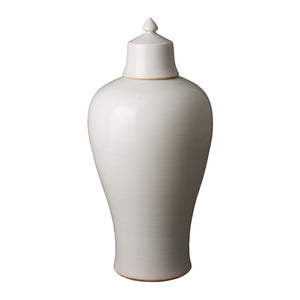 Porcelain Lidded Meiping Vase – White Celadon