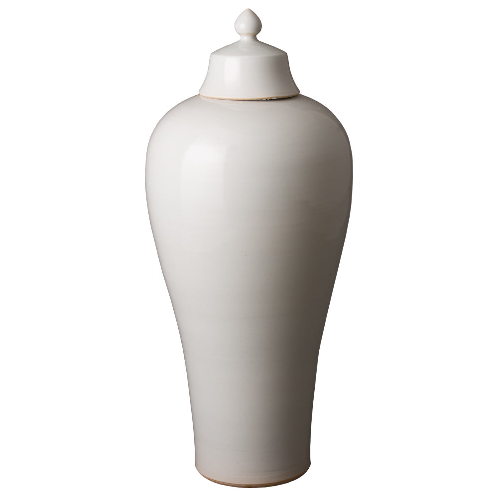 Grande Porcelain Lidded Meiping Vase – White Celadon