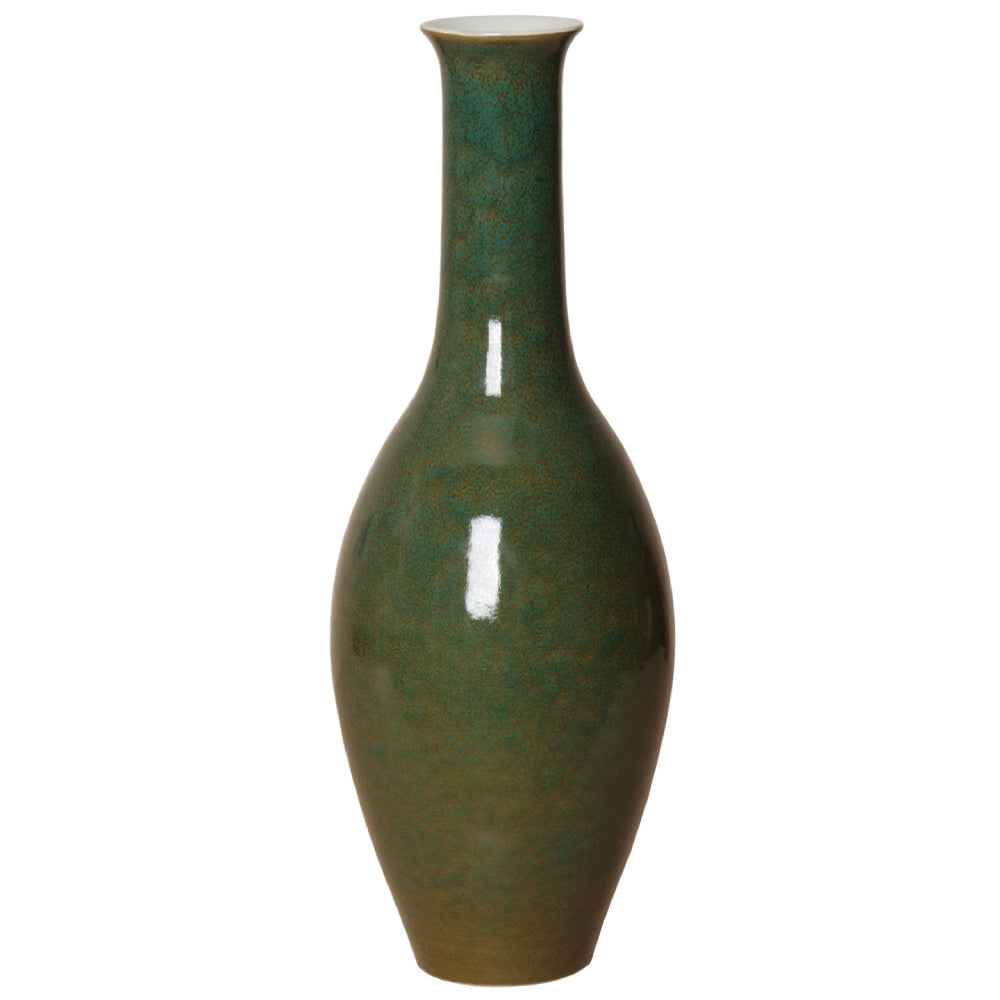 Long Neck Porcelain Bulb Vase  – Amazon Green