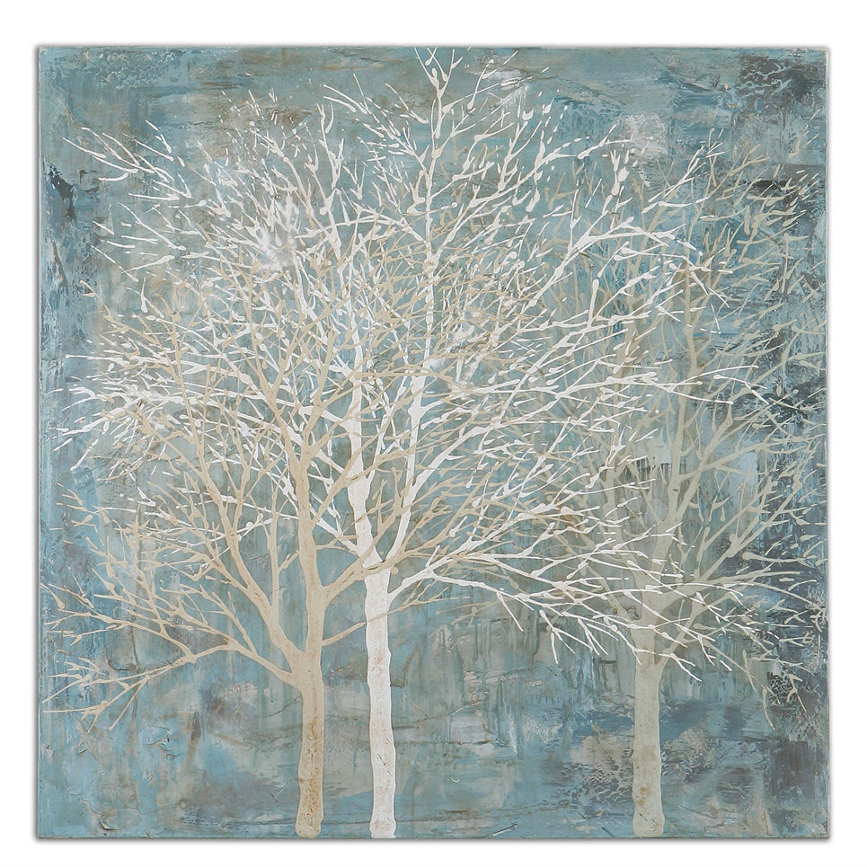 White Trees Wall Art Painting