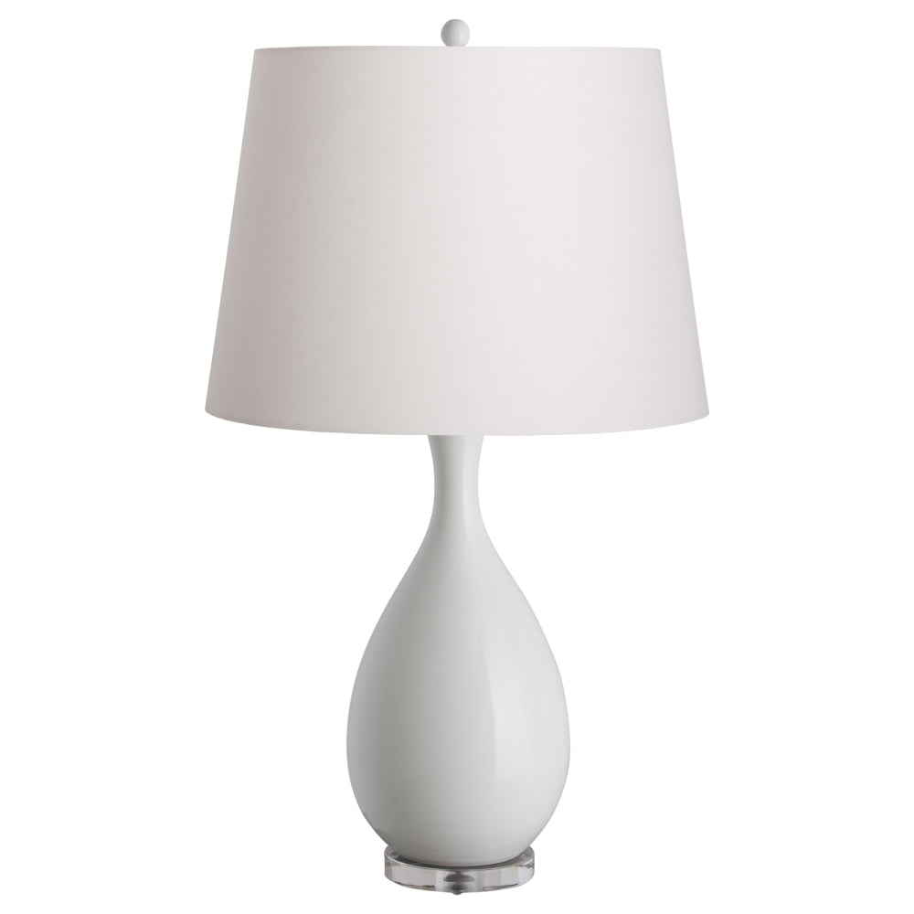 Porcelain Long Neck Vase Table Lamp – Glossy White Glaze