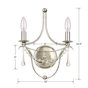 Metro 2 Light Antique Gold Sconce