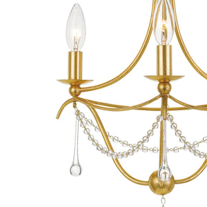 Metro 3 Light Antique Gold Mini Chandelier