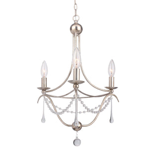 Metro 3 Light Antique Gold Mini Chandelier