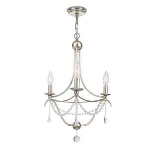 Metro 3 Light Antique Gold Mini Chandelier