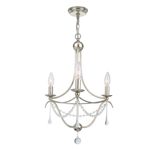 Metro 3 Light Antique Gold Mini Chandelier