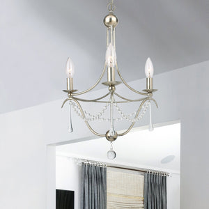 Metro 3 Light Antique Gold Mini Chandelier