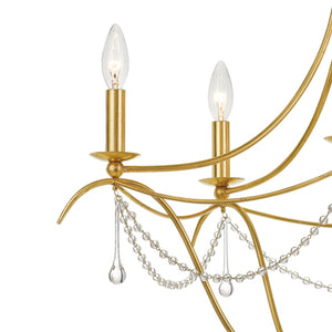 Metro 5 Light Antique Gold Chandelier