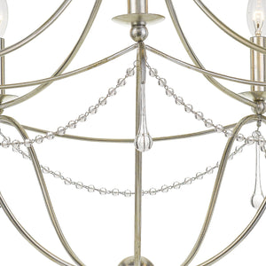 Metro 5 Light Antique Gold Chandelier