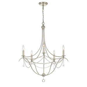 Metro 5 Light Antique Gold Chandelier