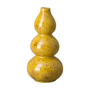 Ceramic Triple Gourd Vase – Honey Splash