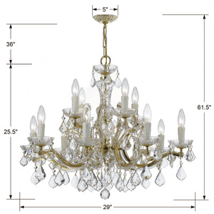 Maria Theresa 12 Light Clear Italian Crystal Polished Chrome Chandelier