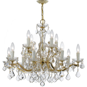 Maria Theresa 12 Light Clear Italian Crystal Polished Chrome Chandelier