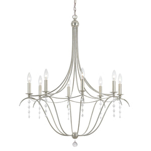 Metro 8 Light Antique Silver Chandelier