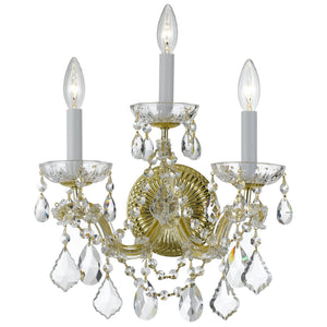 Maria Theresa 3 Light Hand Cut Crystal Polished Chrome Sconce
