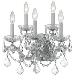 Maria Theresa 5 Light Hand Cut Crystal Polished Chrome Sconce
