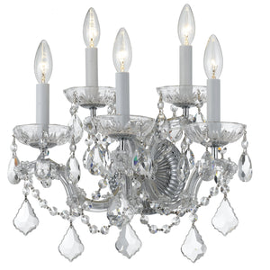 Maria Theresa 5 Light Hand Cut Crystal Polished Chrome Sconce