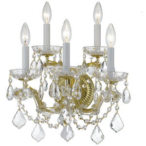 Maria Theresa 5 Light Hand Cut Crystal Polished Chrome Sconce