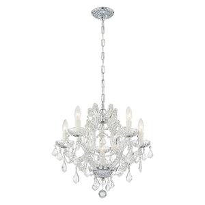 Maria Theresa 6 Light Clear Italian Crystal Gold Mini Chandelier