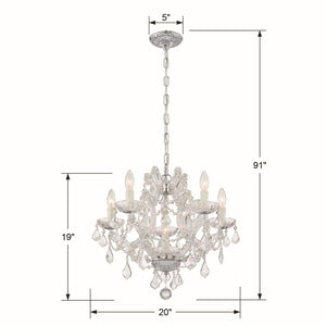 Maria Theresa 6 Light Clear Italian Crystal Gold Mini Chandelier