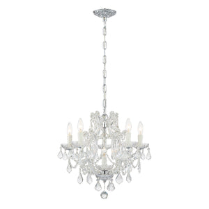 Maria Theresa 6 Light Clear Italian Crystal Gold Mini Chandelier